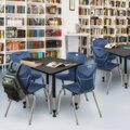 Kee Square Tables > Height Adjustable > Square Classroom Tables, 30 X 30 X 23-34, Wood|Metal Top, Gray TB3030GYAPBK